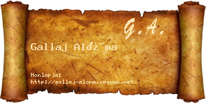 Gallaj Alóma névjegykártya